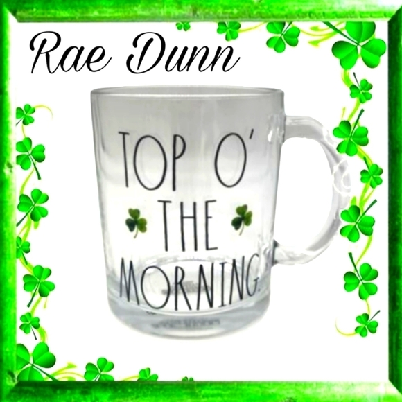 Rae Dunn Other - Glass Mug Rae Dunn Irish Fun Clear Coffee / Tea Cup St Patrick's Day